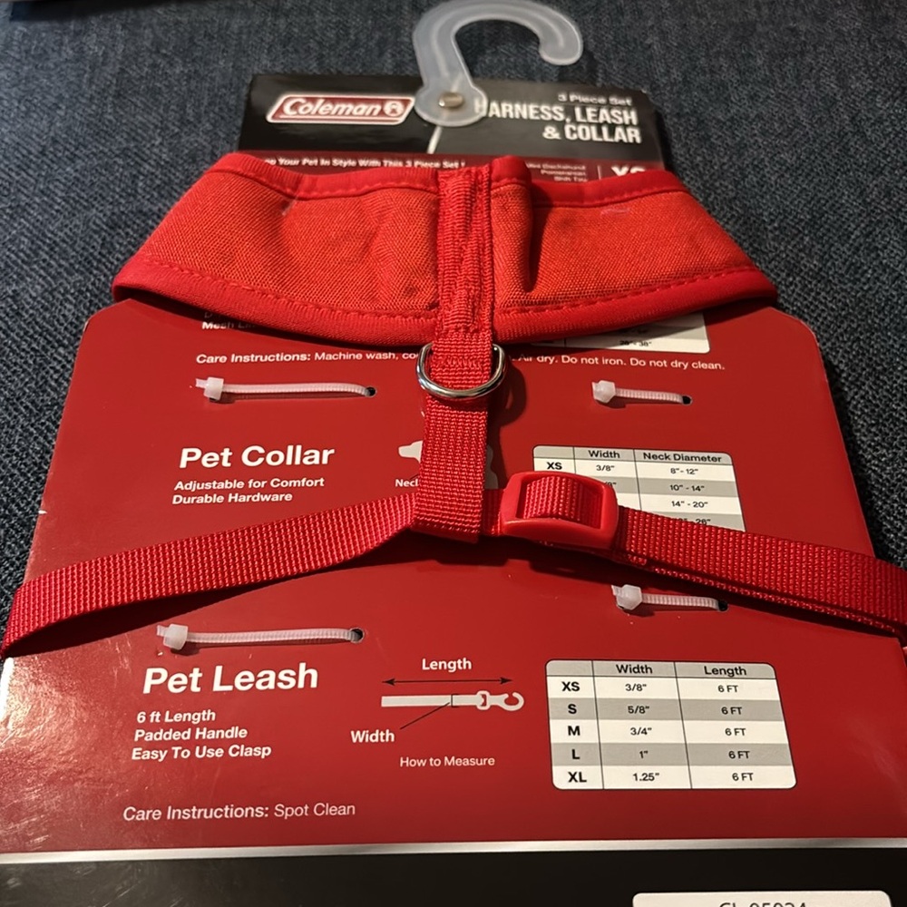 Coleman Red 3 Piece Dog Harness, Leash & Collar Set in Size XS BNWT - Picture 7 of 12